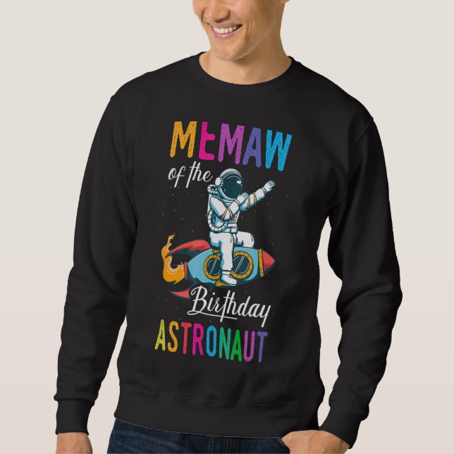 Sudadera Memaw Del Astronauta De Cumpleaños Espacio Fiesta  (Anverso)