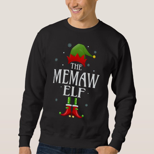 Sudadera Memaw Elf Xmas Navidades del grupo familiar Pareja (Anverso)