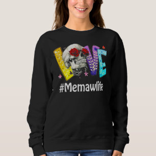 Sudadera Memaw Life Love Grandma Skull Rosa Día de la Madre