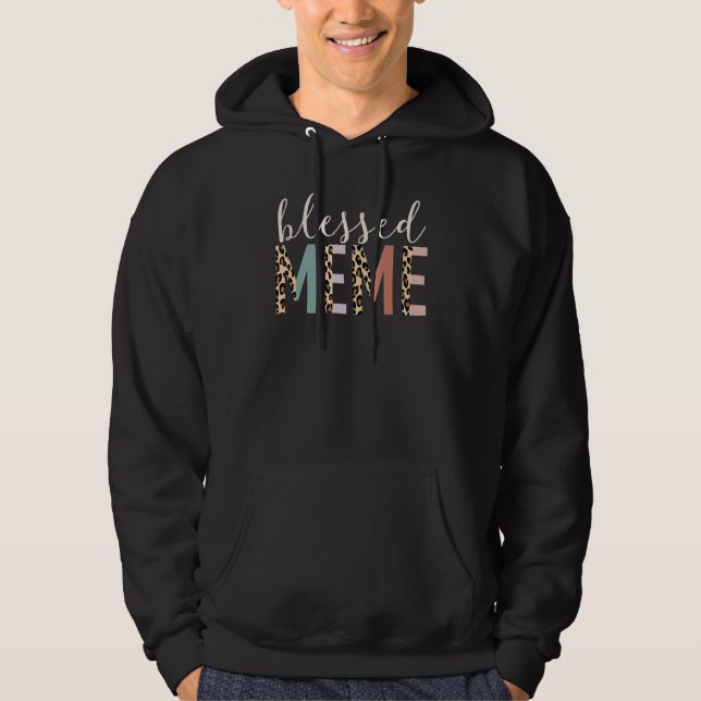 Sudadera Meme Bendito Estampado de Leopardo Lindo (Anverso)