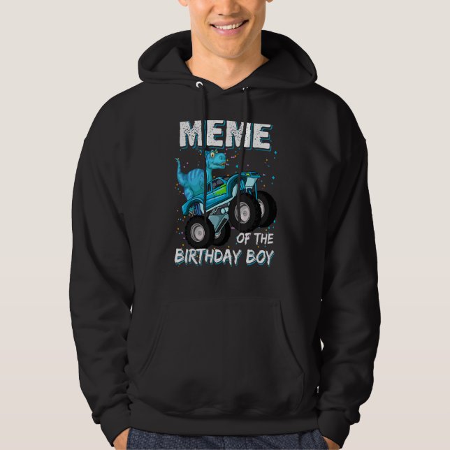 Sudadera Meme De Birthday Boy Trex Dinosaur Monster Tr (Anverso)