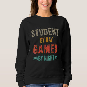 Sudadera Meme de estudiante de día y jugador de noche para