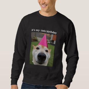 Sudadera Meme de fiesta de cumpleaños número 10 de perro di