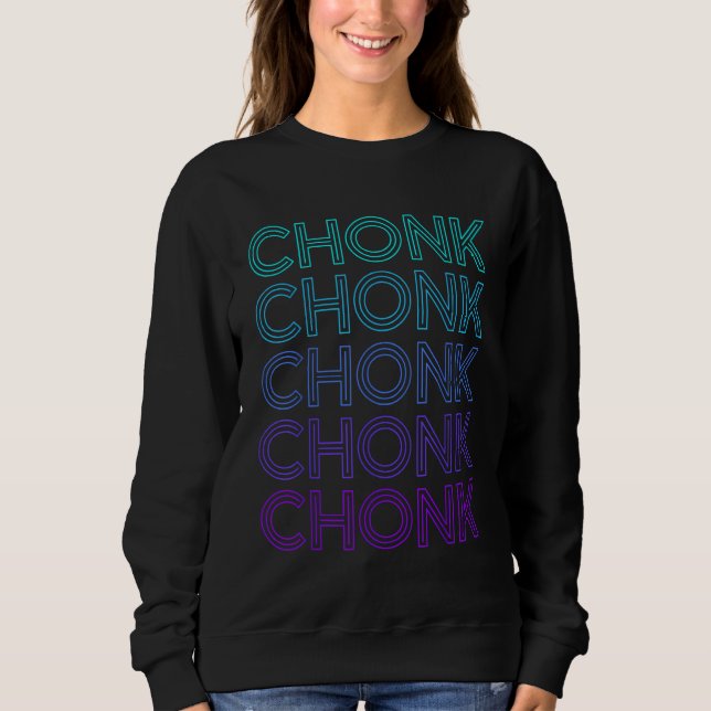 Sudadera Meme de Gato Chonk Retro (Anverso)