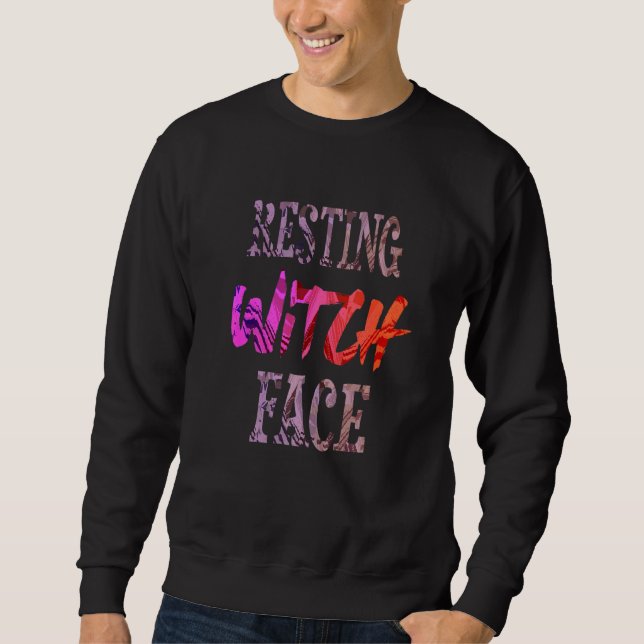Sudadera Meme de Halloween con traje de bruja en reposo (Anverso)