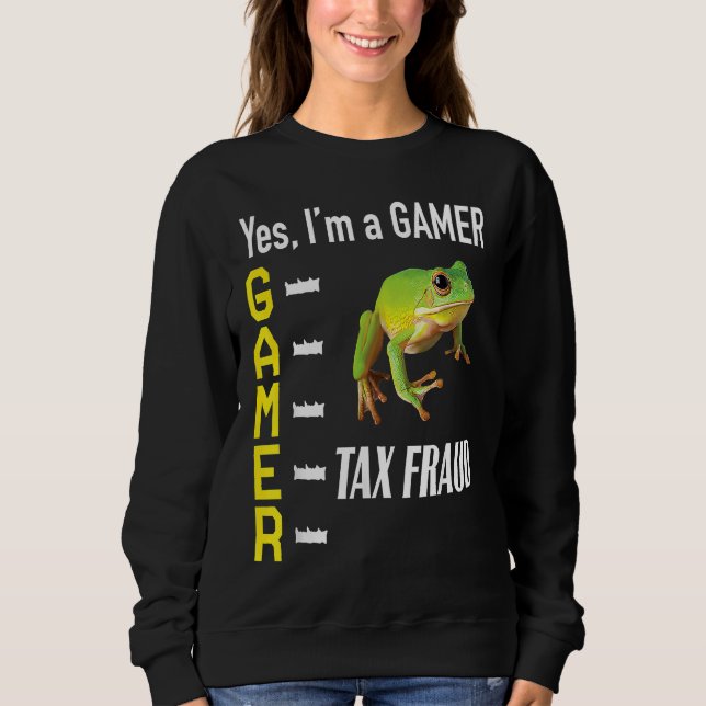 Sudadera Meme de juego Cometer Fraude de Impuestos Rara Ext (Anverso)
