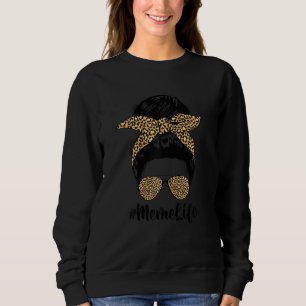 Sudadera Meme de la vida de la madre: Bun Leopard Mo