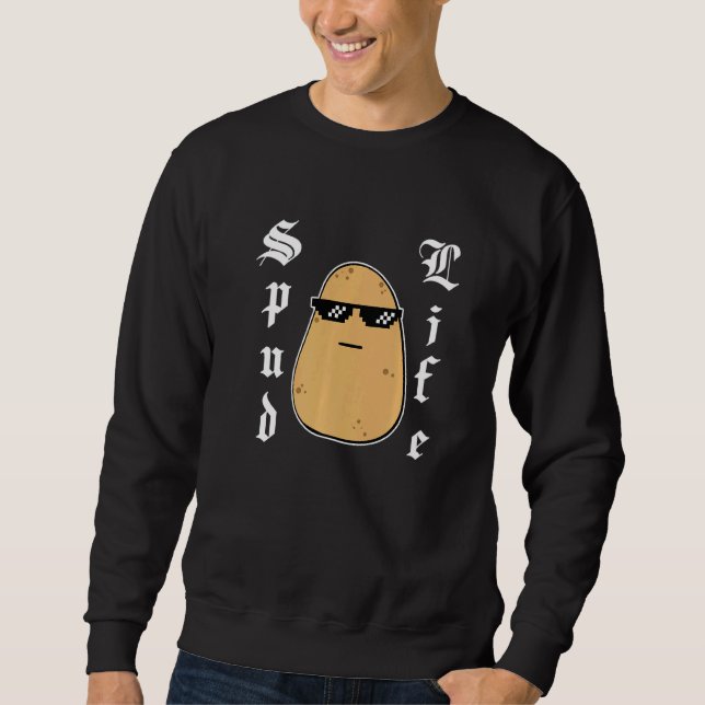 Sudadera Meme de papa cuta dura gansta vida de pud (Anverso)