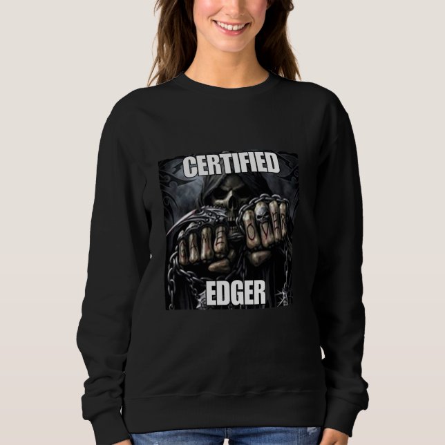 Sudadera Meme de Skeleton rígido y divertido de Edger (Anverso)