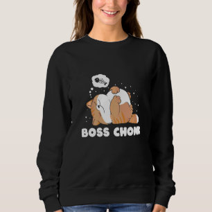 Sudadera Meme del gato del jefe Chonk Lazy Sleeping