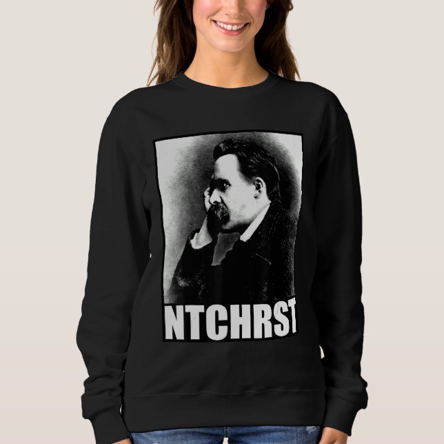Sudadera Meme divertido de Friedrich Nietzsche Antichrist N (Anverso)