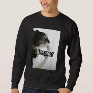 Sudadera meme divertido de gato tonto me olvide meme de cer