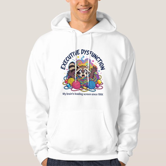 Sudadera Meme Divertido de Mapache Neurodivergente - Cerebr (Anverso)