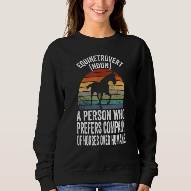 Sudadera Meme divertido sobre caballos que dice definición  (Anverso)