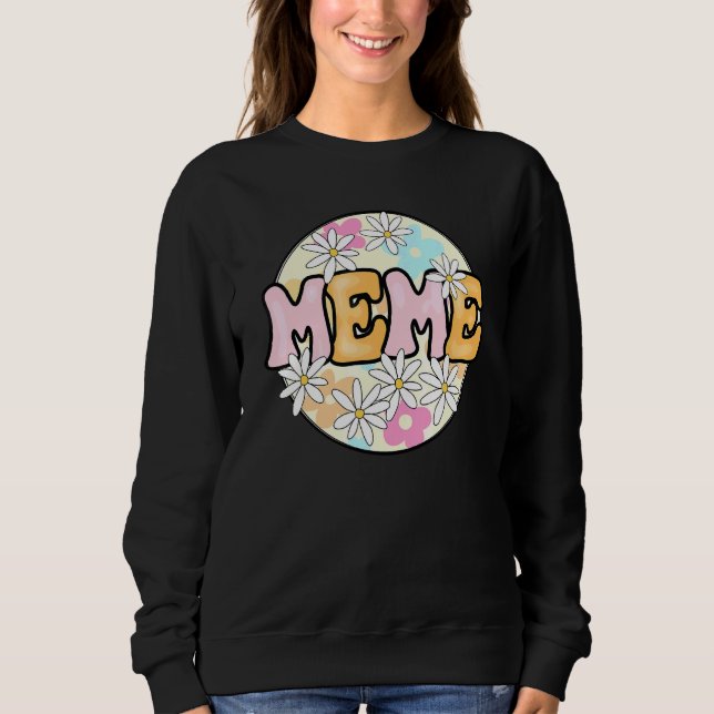 Sudadera Meme Floral estilo boho mejor meme del día de la m (Anverso)