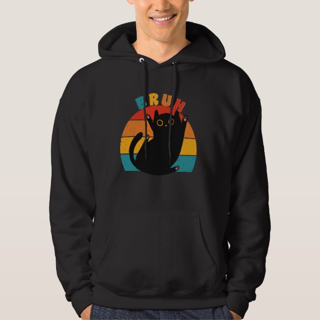 Sudadera Meme gracioso que dice Bruh con chicos gatos guapo (Anverso)