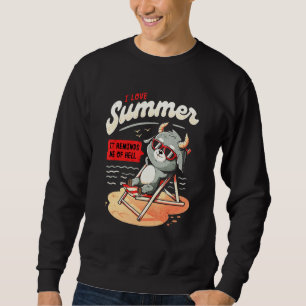 Sudadera Meme Satánico Amo El Verano Me Recuerda Al Infiern