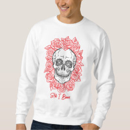 Sudadera ¡Memento Mori! Calavera y Rosas, mano dibujada