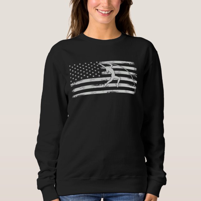 Sudadera Memorial Day pole vaulter sport usa flag (Anverso)