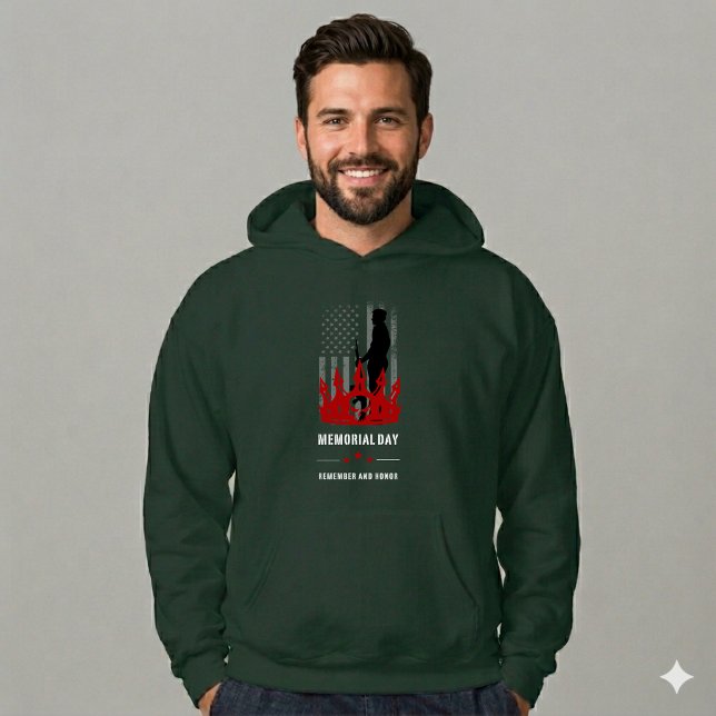 Sudadera Memorial Day Remember and Honor Patriotic USA 250 (Honor fallen heroes with this premium Memorial Day hoodie. A bold tribute for American patriots.)