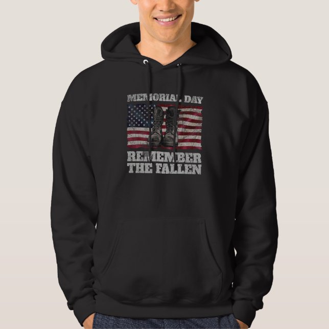Sudadera Memorial Day Remember the Fallen USA Flag Soldiers (Anverso)