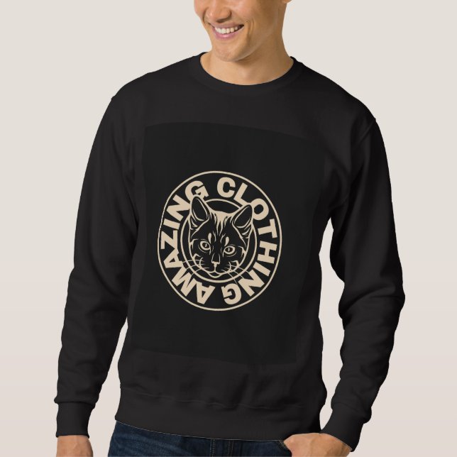 Sudadera Men’s Graphic Sweatshirt Bold Cat Logo Street wear (Anverso)