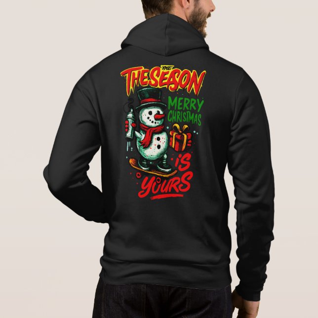 Sudadera Men’s Premium Christmas Snowman Cozy Holiday  (Reverso)