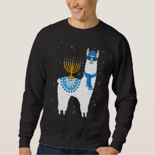 Sudadera Menorah Hanukkah Llama Cute Llama Alpaca Chanukah
