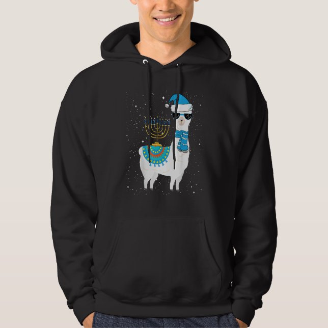 Sudadera Menorah Hanukkah Llama T- Cute Alpaca Chanukah 1 (Anverso)