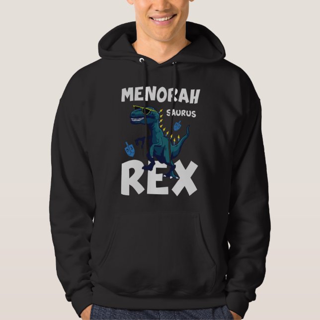 Sudadera Menorah Saurus Rex Hanukkah Dinosaur Costume (Anverso)
