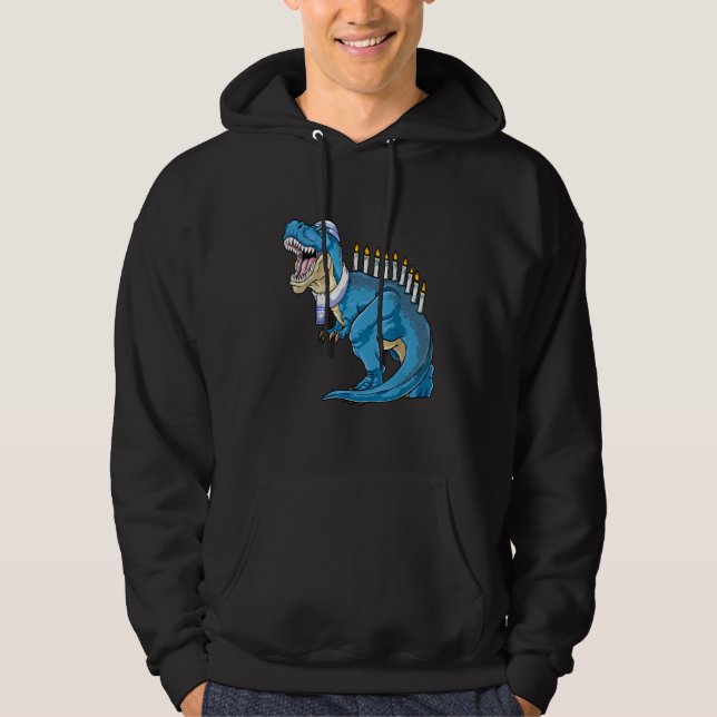 Sudadera Menorasaurus Rex Dinosaur Happy Hanukkah Pjs Famil (Anverso)
