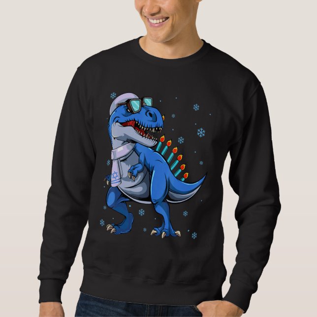 Sudadera Menorasaurus Rex Shirt T Rex Dinosaur Hanukkah (Anverso)