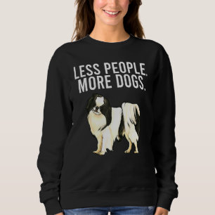 Sudadera Menos Gente Más Perros Chin Japonés Introvertido