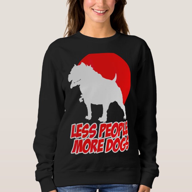 Sudadera Menos gente más perros perro sarcástico (Anverso)