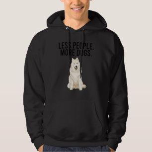 Sudadera Menos Gente Más Perros Samoyedo  Introvertido