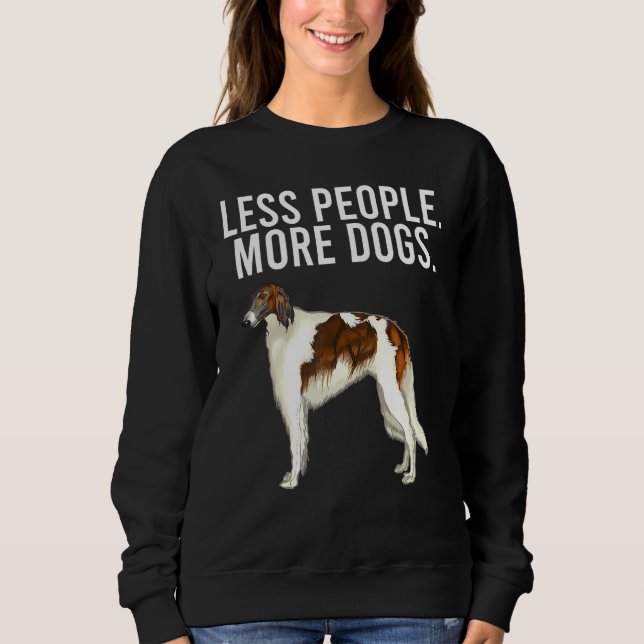 Sudadera Menos personas más perros Borzoi Introvert (Anverso)