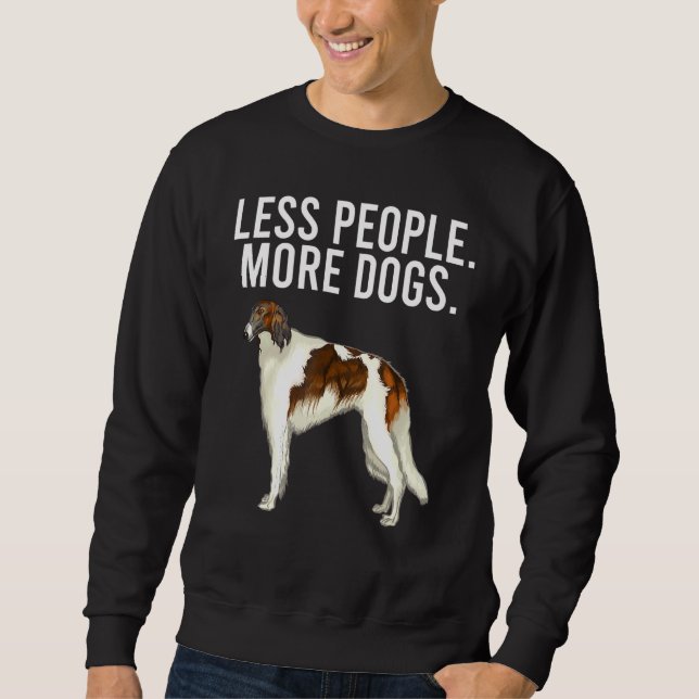Sudadera Menos personas más perros Borzoi Introvert (Anverso)