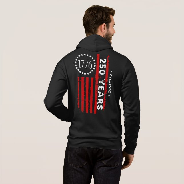 Sudadera Mens 250 Aniversario América  (Reverso completo)