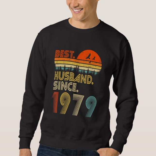 Sudadera Mens 43rd Wedding Anniversary  Best Husband Since  (Anverso)