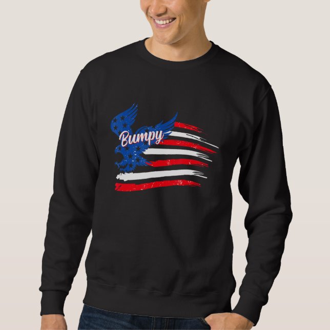 Sudadera Mens 4 De Julio Bumpy Eagle Flag Bumpy Bandera (Anverso)