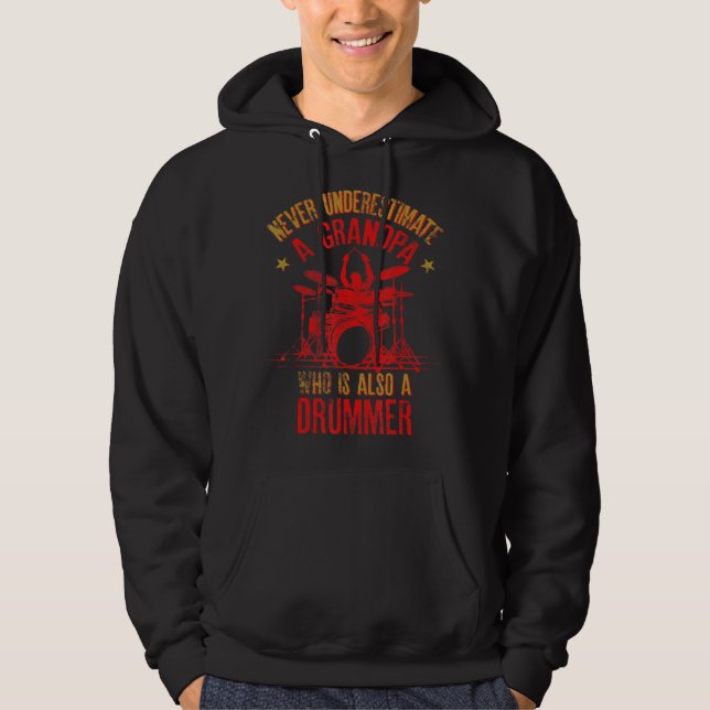 Sudadera Mens A Grandpa Who Is Also A Drummer Funny Quote F (Anverso)