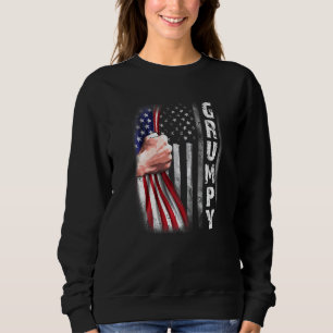 Sudadera Mens American Grumpy Flag Fist Bump Grumpy