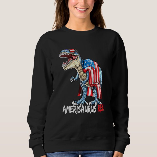 Sudadera Mens Amerisaurus T Rex Dinosaur 4 De Julio Niños B (Anverso)