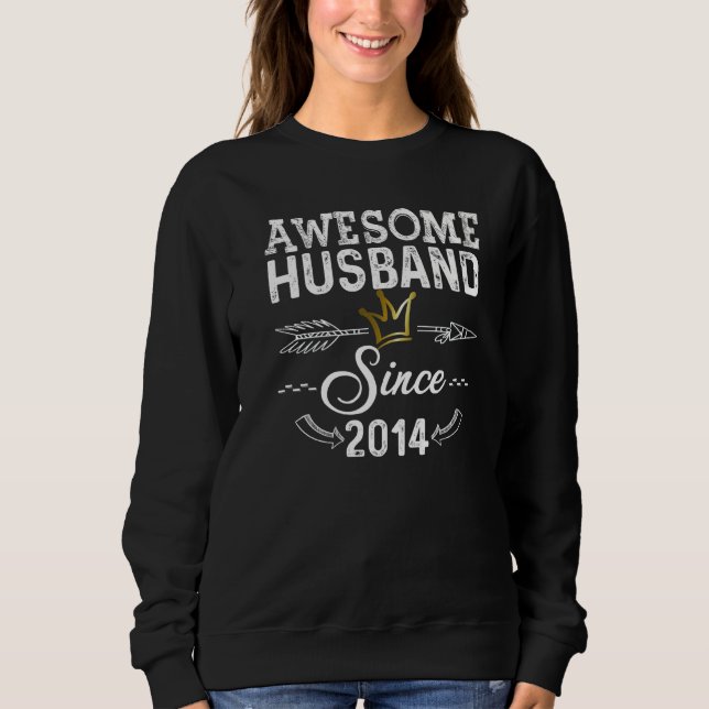Sudadera Mens Awesome Husband Since 2014 Wedding Anniversar (Anverso)
