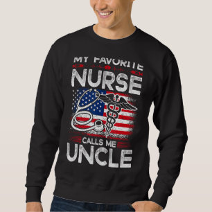 Sudadera Mens Bandera Americana Mi Enfermera Favorita Me Ll