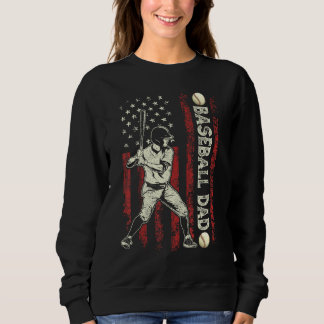 Sudadera Mens Baseball Dad USA Flag  For Dad Men Baseball F