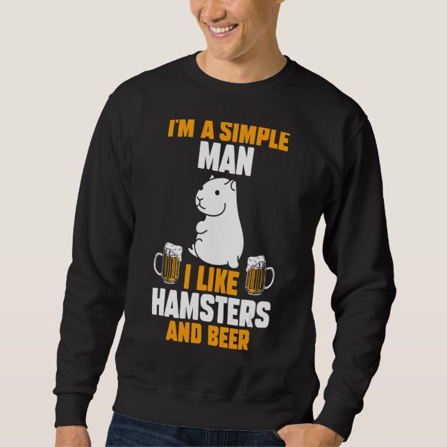 Sudadera Mens Beer Hamster (Anverso)