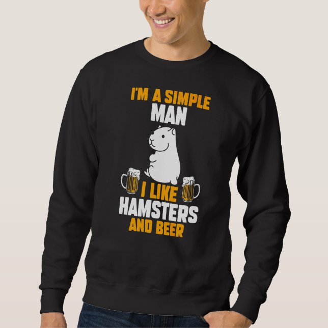 Sudadera Mens Beer Hamster (Anverso)