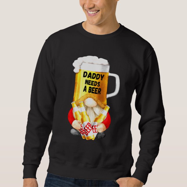 Sudadera Mens Beer Mug Gnome Tee Para Dad Gardener - Daddy  (Anverso)