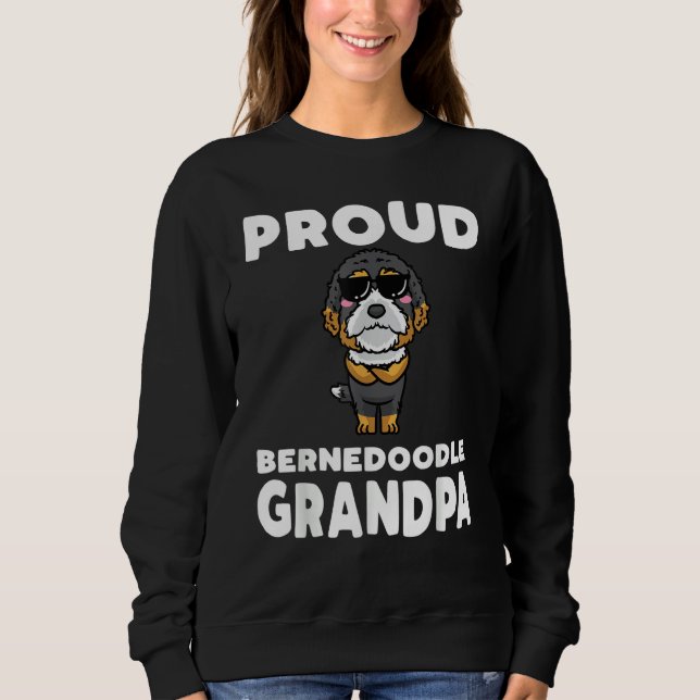 Sudadera Mens Bernedoodle Dog With Sunglasses (Anverso)